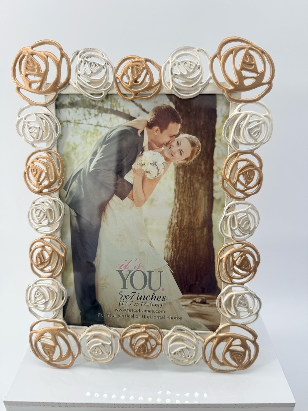 Two-Tone Gold & Silver Rose Photo Frame - 5x7
